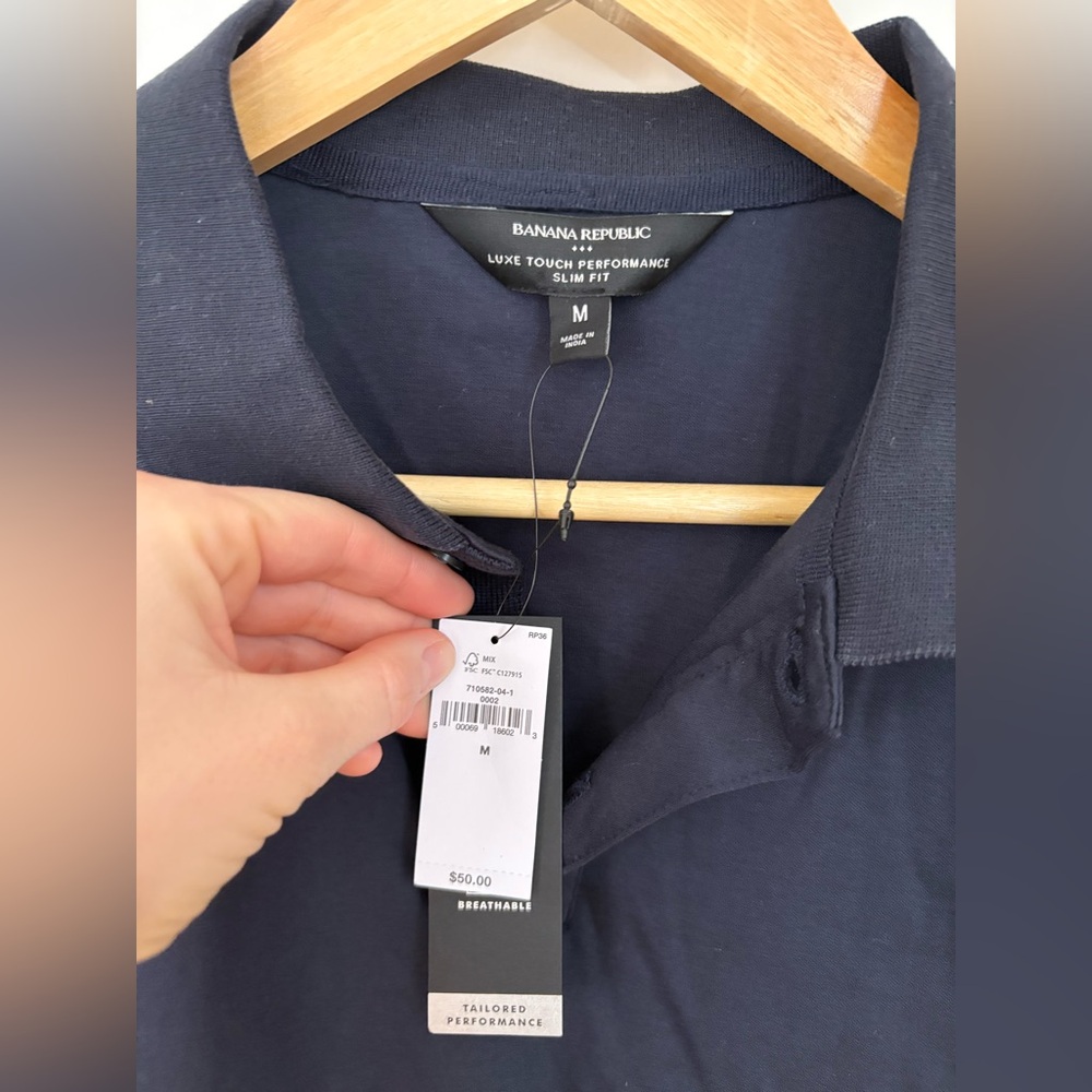 NWT Banana Republic Men's Luxe Navy Polo